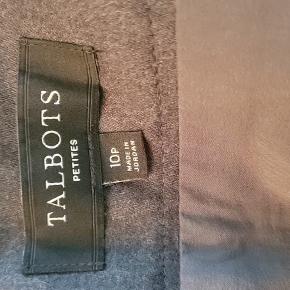 TALBOTS Italian Flannel Charcoal Gray Faux‎ Wrap Preppy Midi Office Wool Skirt - Picture 6 of 8